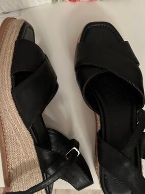 Splendid Black Espadrille Wedge Sandals - Women's